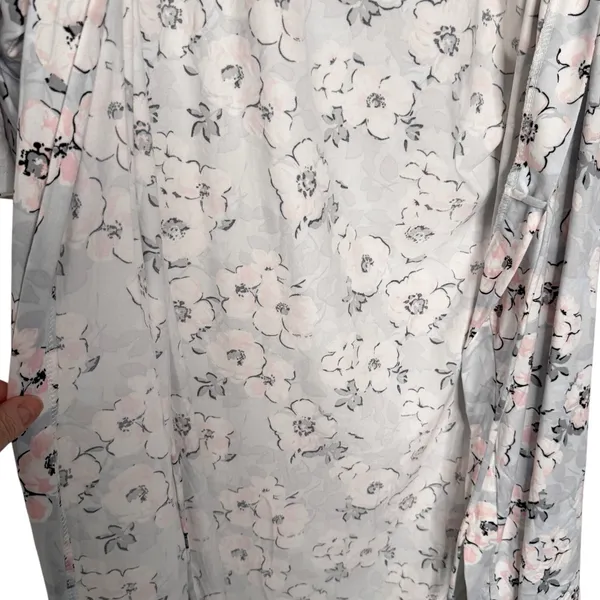 Rene Rafe Pink Blue Floral Short Robe Size L - Image 8