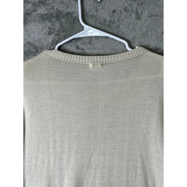 Mersea One Size Cream‎ Knit Tunic Sweater Oversized Pocket Pullover Coastal Chic - Image 4