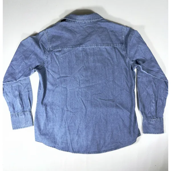 VTG 90s Women's M/L Denim Halloween Embroidered Button Down Long Sleeve Shirt - Image 5