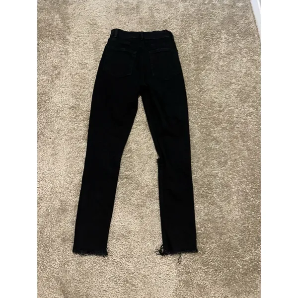 REFORMATION Jeans Faded Black Destroyed Skinny Jeans High Rise Size 25 - Image 10