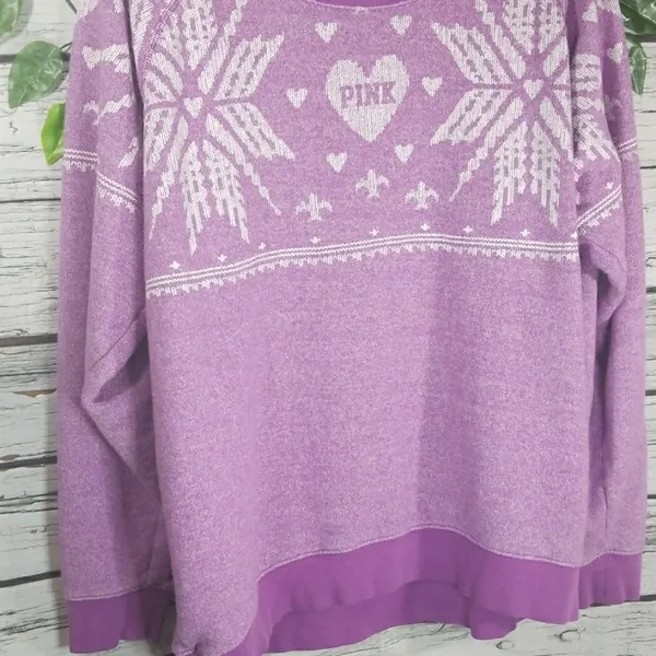PINK - Victoria's Secret snowflake sweatshirt sz M - Image 3