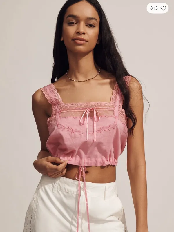 Anthropologie Forever That Girl Lace Square Neck Bubble Top Small - Image 2