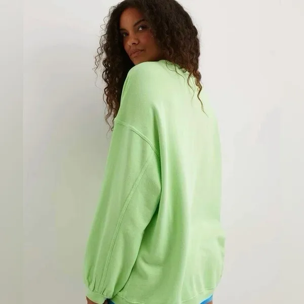 Aerie Crew Spring Fling Pleated Oversized Sleeve Real Fleece Sweatshirt - size L - Image 10