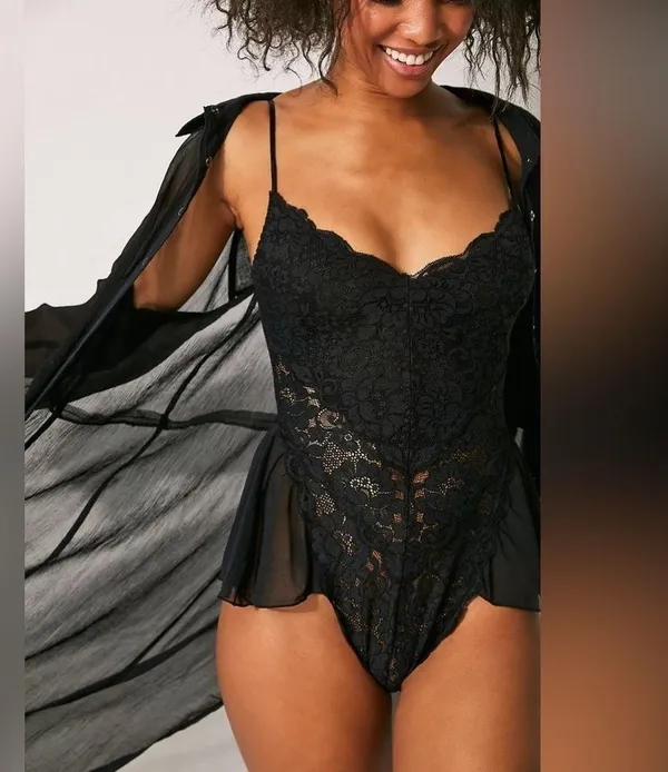FREE PEOPLE x HAH Maid To Wear Bodysuit In Black - Image 3