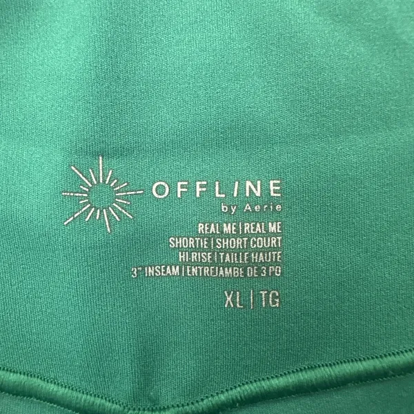 Aerie Offline Crossover Biker Shorts High Rise 3" Kelly Green Athletic Women XL - Image 3