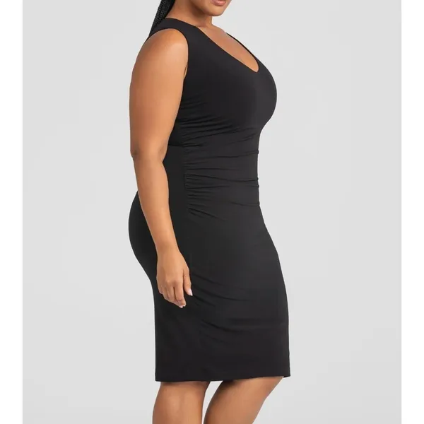 Honeylove‎ InnerPower Black Sleeveless Midi Dress 1X Shaping Slimming Flattering - Image 2
