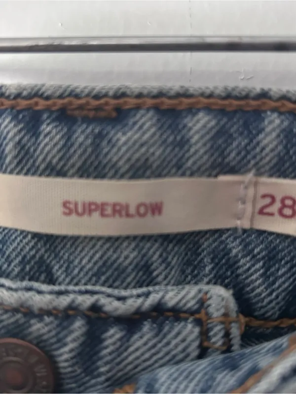 NWT Levi's 28 X 32 Superlow Loose Straight Leg Jeans Distressed V26 - Image 5