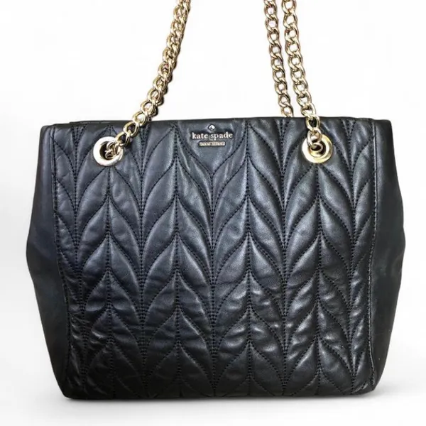 Kate Spade Briar Lane Quilted Purse, Size OS - Black/Gold - Image 4
