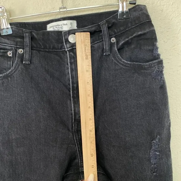 Abercrombie & Fitch Curve Love The ‘90s Straight Ultra High Rise Jean Black 2 26 - Image 7