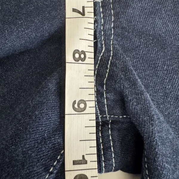 Forever 21 Wide Leg Jeans Womens Sz 27 Dark Wash Contrast Stitch Low Rise Boho - Image 9