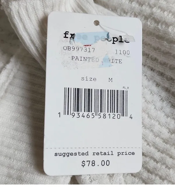 Free People Westend Thermal White Top Size Medium - Image 7