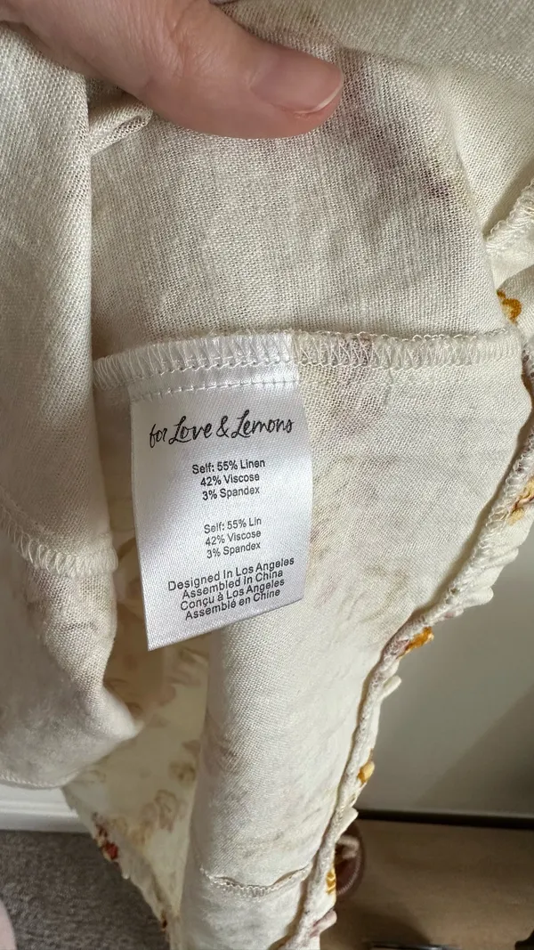 For Love & Lemons Georgia Smocked Mini Dress Mustard Small - Image 11