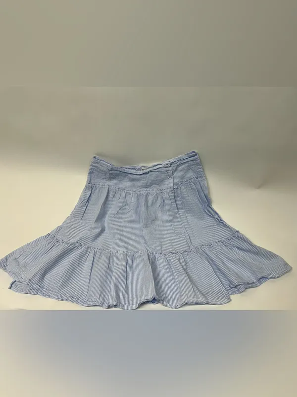 Princess Polly Light Blue Seersucker Tiered A-Line Skirt size 10 - Image 6