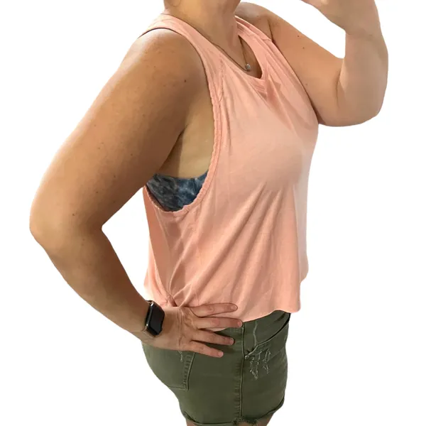 Old Navy (XL) Active Go-Dry Peach Braid Detail Raw Hem Slit Back Tank - Image 5