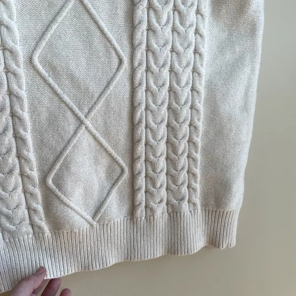 vintage retro cable knit sweater vest grandpa‎ academia women's size L classic - Image 3