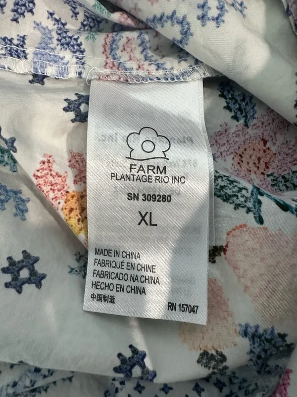 FARM Rio Floral Paisley Puff Sleeve Romper Beaded Belt Size XL NWOT - Image 6