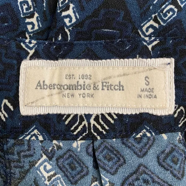 Abercrombie & Fitch Geometric Tie‎ Belt Mini Skirt Womens Size S Blue Cream - Image 2