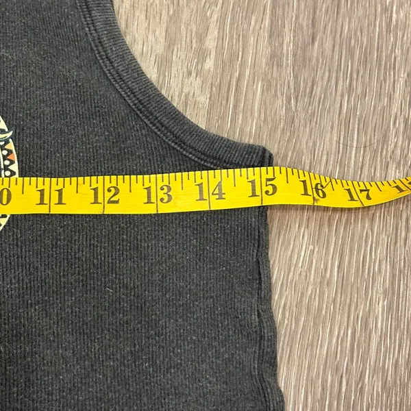 Social‎ Culture Large Washed Charcoal Gray Ribbed Celestial Sun Moon Tank Top - Image 6