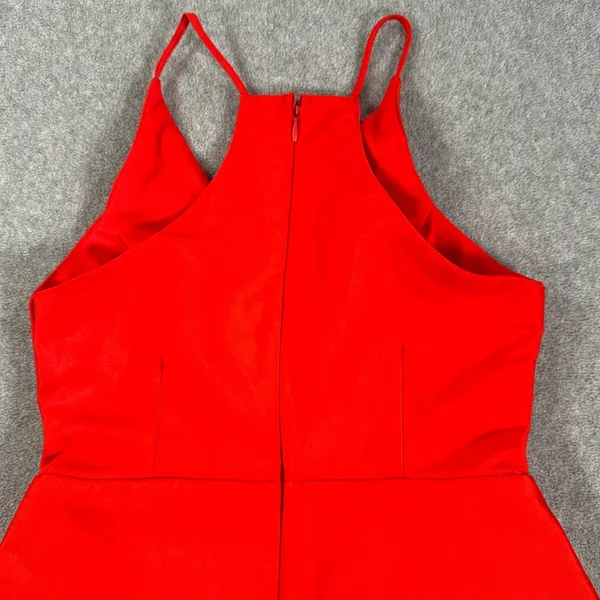 Do + Be Red Flare Cocktail Party Mini Dress Size Medium V-Neck Sleeveless - Image 8