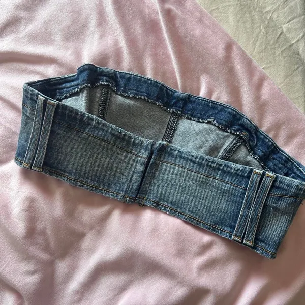 Revice Denim Buckle Jean Tube Top Y2K McBling Size XL - Image 3