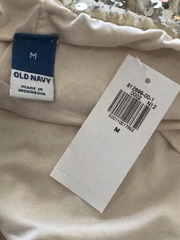 NWT Old Navy Champagne Silver Sequin A-line Lined Maxi Skirt Size Medium - Image 9