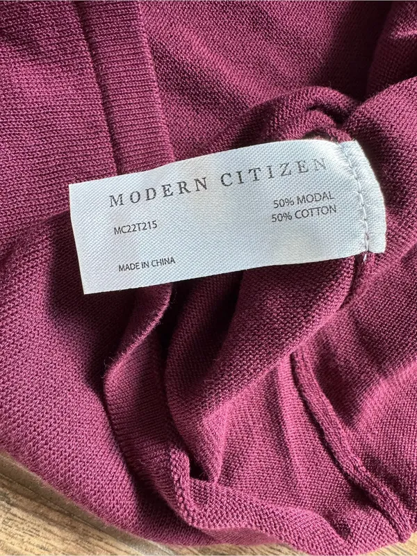 Modern Citizen Burgundy Sleeveless V-Neck Knit Top Blouse XL NWOT - Image 6