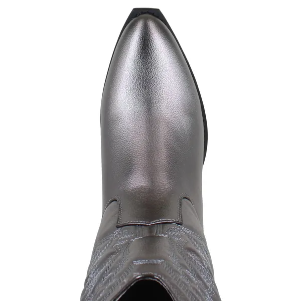 Portland Boot Company Womens Boots Size 8WC Gunmetal Metallic Olympia Western - Image 5