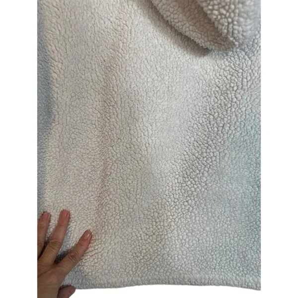 DKNY Sport White Patriots Cropped Teddy Bear Pullover Sweatshirt Womens Large - Image 10