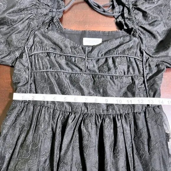 Hofmann‎ Copenhagen Isabella Black Floral Organza Puff Sleeve Dress 40 A/B Cup - Image 13