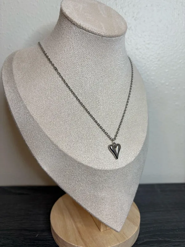 Handmade Silver Heart Necklace - Image 3