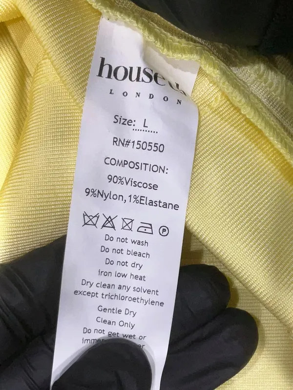 *Rare* House of CB Maliha Bandage Halter Mini Dress - Pale Yellow - Large - NWT - Image 11