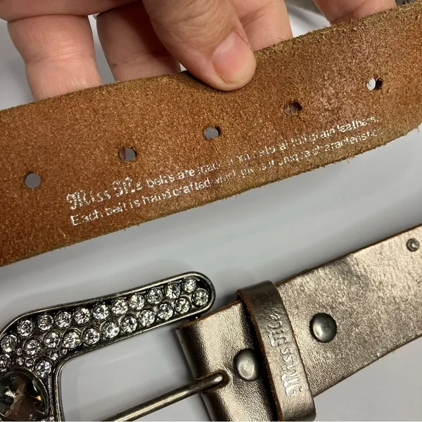 Miss Me studded leather belt size large‎ - Image 3