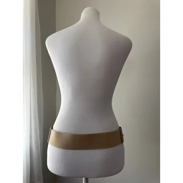 Taupe Double Silver Buckle Elasticized Back Belt - Image 8