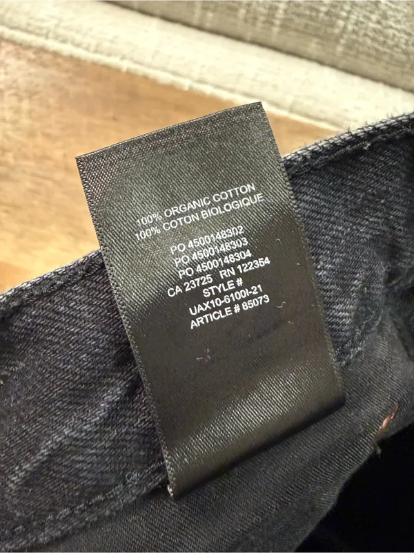 Aritzia Denim Forum The BF High Rise Loose 28L in Black Women’s Size 24 Cotton - Image 8