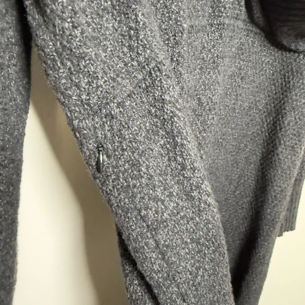 Royal‎ Robbins Womens Cotton Sweater Dress L Charcoal Gray Shawl Neck Y317008 - Image 5