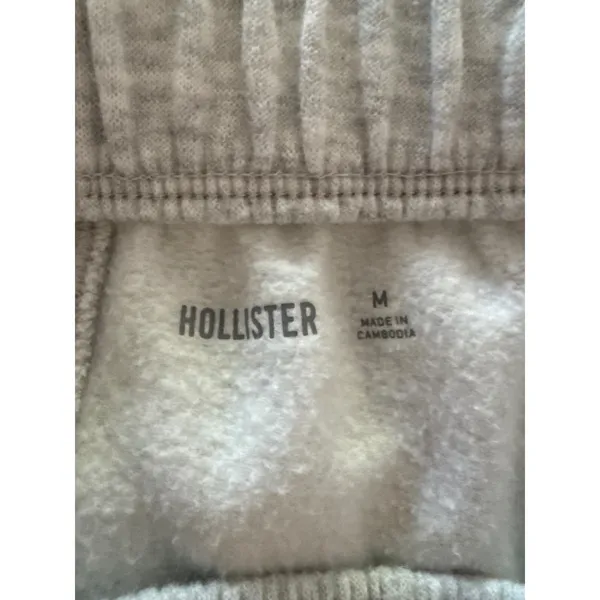 Hollister Gray Sweatpants Fleece Lined Logo Joggers Medium - Image 5