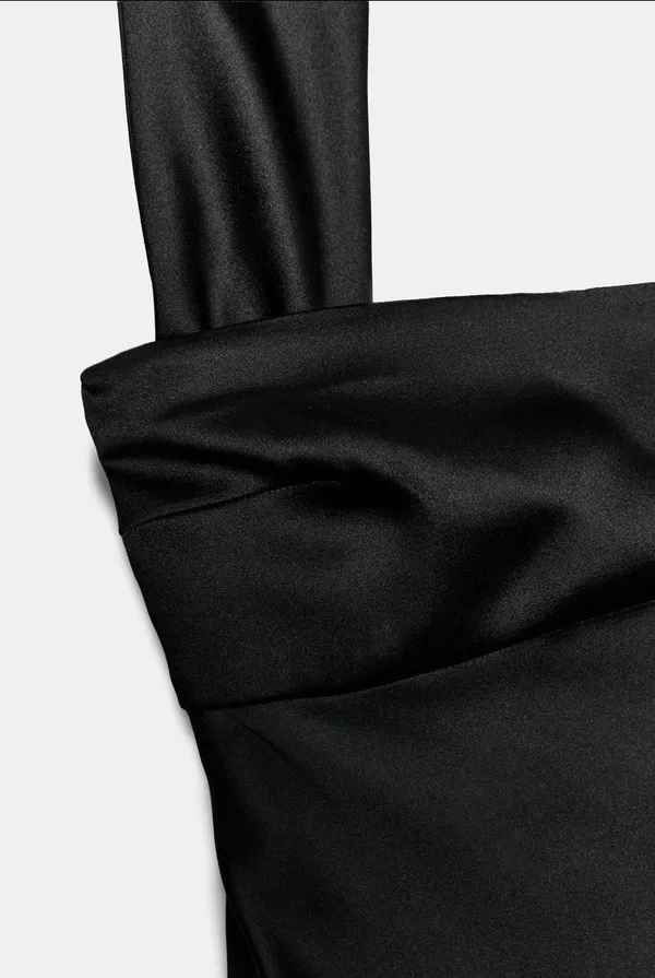 BNWT Zara Black Satin Effect Scarf Dress - Image 9