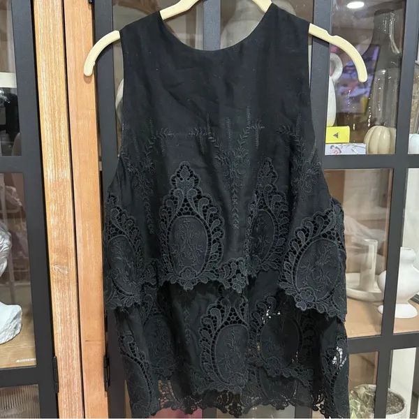 The Jetset diaries eyelet embroidered tank top blouse layered lace round swing - Image 8