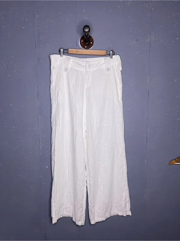 Princess Polly Pedra Linen Blend Wide Leg Pants Size 8 - Image 4