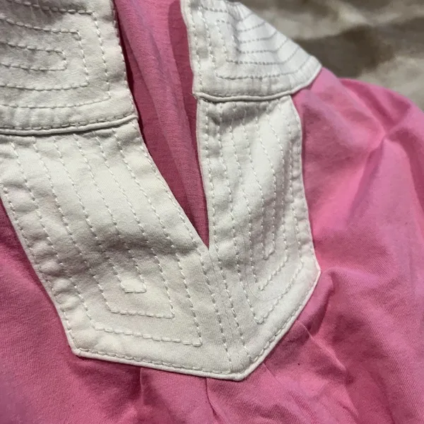 Lilly Pulitzer Cotton Sleeveless Tunic Tank Top Women Pink White Preppy Small - Image 5