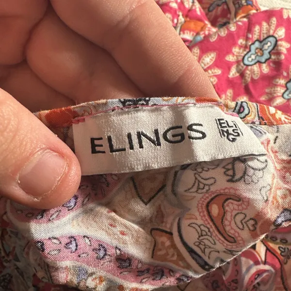 Elings Women’s XL Pink Boho Paisley Print V Neck Mini Dress - Image 11