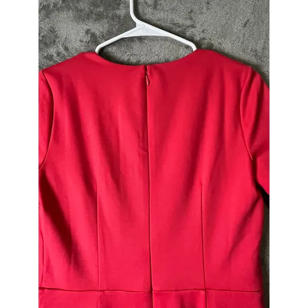 Ann Taylor Coral Pink Short Sleeve Seamed Fit and Flare A-Line Work Dress 6 New - Image 4