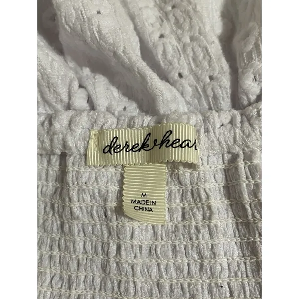 DEREK HEART White Eyelet Maxi Dress Lined. Padded. Size M Milk Maid Cottage Core - Image 6