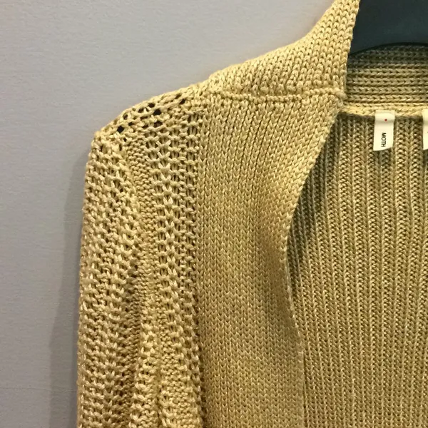 Anthropologie Moth Open Knit‎ Cardigan Draped Button Detail Size S - Image 6