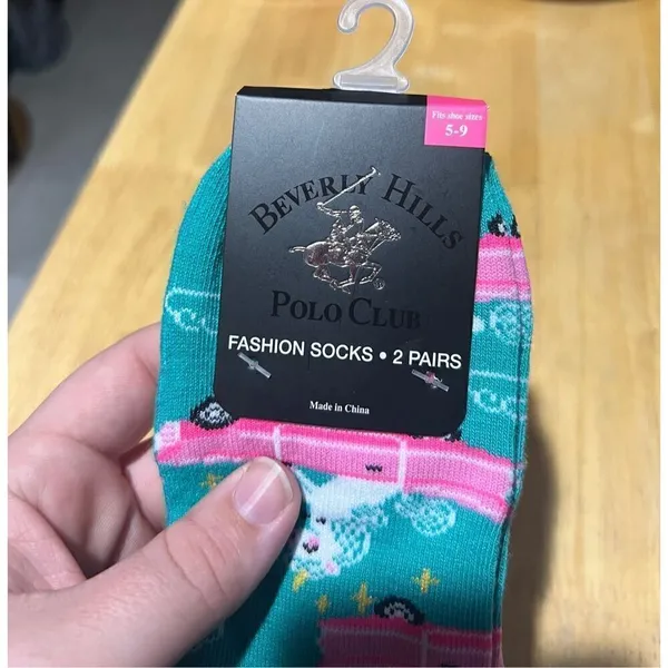 Beverly Hills Polo Club Unicorns & Polka Dot Woman’s Fashion Socks NEW Size 5-9 - Image 3