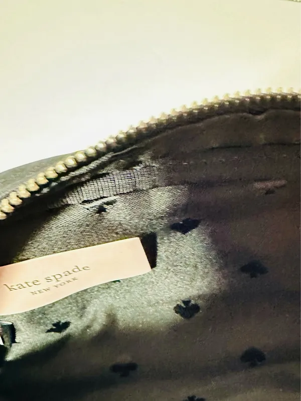 Kate Spade Pencil/Makeup/Change Bag Navy BLK Beige Abstract Flowers NWT - Image 7