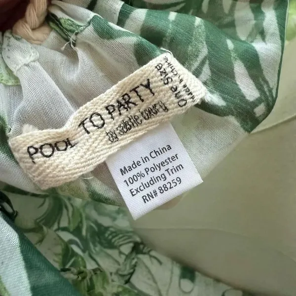 Subtle Luxury Pool To Party Green Frond Pool Swim Coverup Sundress $100 OSFM - Image 8