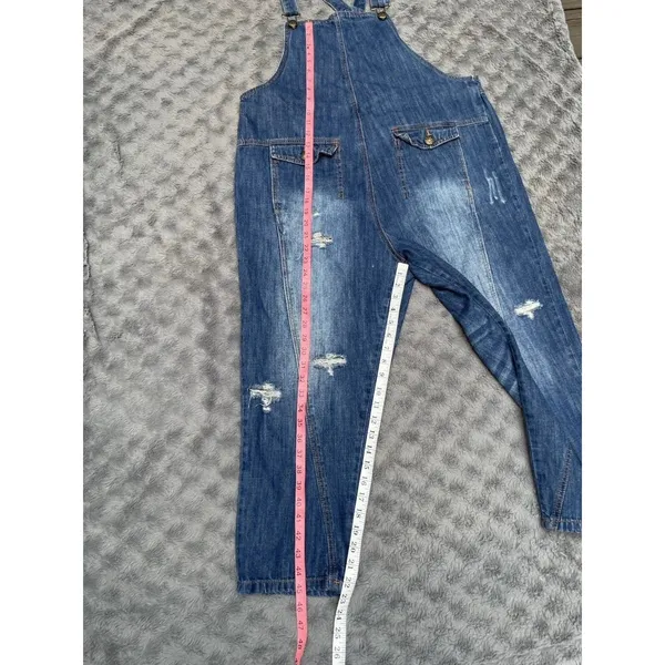 Monthorigin Denim Overalls OS Boho Lagenlook Cottagecore Festival Farm Core M - Image 6