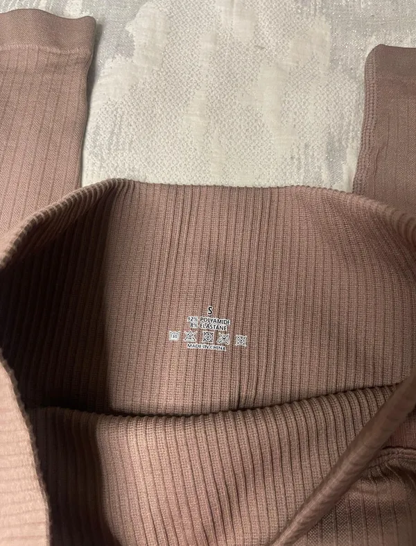 Amazon Light Brown Ribbed Leggings - Image 4