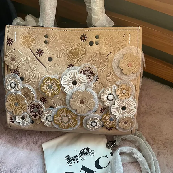 Coach Beechwood Tea Rose Rogue 30 Leather Satchel - Image 3